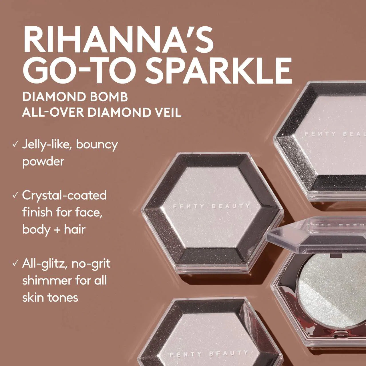 Diamond Bomb All-Over Diamond Veil- Rosé Rave